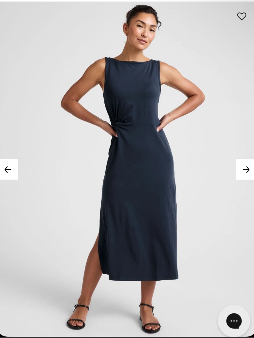 NWT Beyond Yoga Rotation Side Twist Midi Dress - Size small - Nocturnal navy